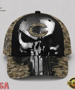 Chicago Bears NFL Halloween Military Skull Camo Classic Cap, Football Limited Edition Cap Chicago Bears Nfl Halloween Military Skull Camo Classic Cap
