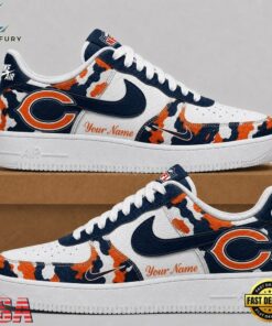 Chicago Bears NFL Team Camo Air Force 1 Shoes Sneakers, NFL Fan AF1 Shoes Chicago Bears Nfl Team Camo Air Force 1 Shoes Sneakers