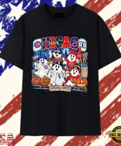Chicago Ghosts Same Spirits Different Teams Boo Crew T Shirt, Trendy 2D Print Shirt Chicago Ghosts Same Spirits Different Teams Boo Crew T Shirt