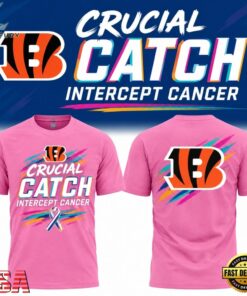 Cincinnati Bengals 2026 NFL Crucial Catch Pink T Shirt, Viral 3D Graphic Tee Cincinnati Bengals 2026 Nfl Crucial Catch Pink T Shirt