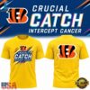 Cincinnati Bengals 2026 NFL Crucial Catch Yellow T Shirt, Viral 3D Graphic Tee Cincinnati Bengals 2026 Nfl Crucial Catch Yellow T Shirt