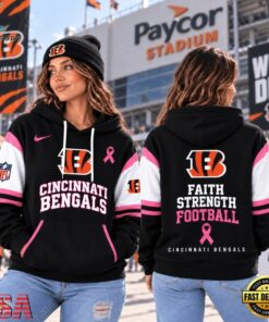 Cincinnati Bengals NFL Breast Cancer Awareness Hoodie, Faith Strength Football 3D Shirt, Sports Fans 3D Shirt Cincinnati Bengals Nfl Breast Cancer Awareness Hoodie Faith Strength Football 3D Shirt