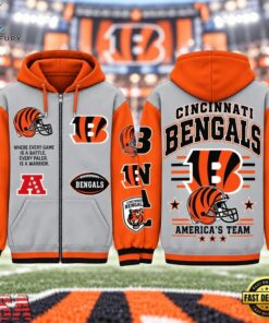 Cincinnati Bengals NFL Gridiron Heritage Zip Hoodie, Sports Fans 3D Shirt Cincinnati Bengals Nfl Gridiron Heritage Zip Hoodie