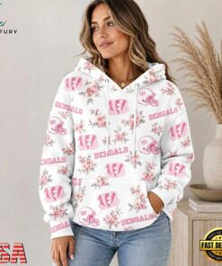 Cincinnati Bengals NFL Pink Floral Team Pride Hoodie Shirt, Sports Fans 3D Shirt Cincinnati Bengals Nfl Pink Floral Team Pride Hoodie Shirt
