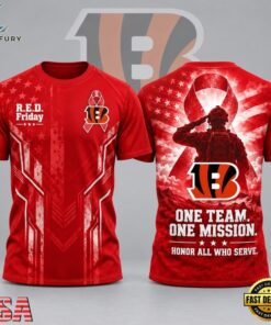 Cincinnati Bengals NFL RED Friday One Team One Mission Patriotic Soldier Tribute T Shirt, Sports Fans 3D Shirt Cincinnati Bengals Nfl Red Friday One Team One Mission Patriotic Soldier Tribute T Shirt