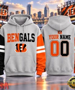Cincinnati Bengals NFL Two Tone Colorblock Varsity Hoodie, Sports Fans 3D Shirt Cincinnati Bengals Nfl Two Tone Colorblock Varsity Hoodie