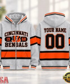 Cincinnati Bengals NFL Varsity Stripe Zip Hoodie, Sports Fans 3D Shirt Cincinnati Bengals Nfl Varsity Stripe Zip Hoodie