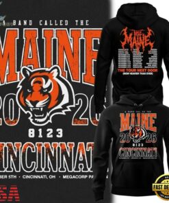 Cincinnati Bengals x The Maine The Tour Next Door 2026 Hoodie, Trending Music 3D Tee Cincinnati Bengals X The Maine The Tour Next Door 2026 Hoodie