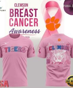 Clemson Tigers Breast Cancer Awareness 2026 T Shirt, Viral 3D Graphic Tee Clemson Tigers Breast Cancer Awareness 2026 T Shirt