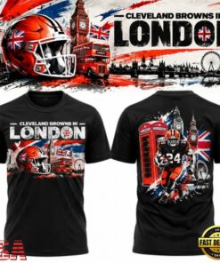Cleveland Browns Black 2026 NFL London Games T Shirt, Viral 3D Graphic Tee Cleveland Browns Black 2026 Nfl London Games T Shirt