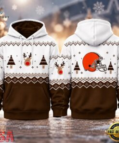Cleveland Browns NFL Christmas Game Day Hoodie Shirt, Sports Fans 3D Shirt Cleveland Browns Nfl Christmas Game Day Hoodie Shirt