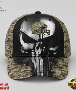 Cleveland Browns NFL Halloween Military Skull Camo Classic Cap, Football Limited Edition Cap Cleveland Browns Nfl Halloween Military Skull Camo Classic Cap