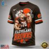 Cleveland Browns NFL Popeye Bold Cartoon Athletes 3D T Shirt, Sports Fans 3D Shirt Cleveland Browns Nfl Popeye Bold Cartoon Athletes 3D T Shirt