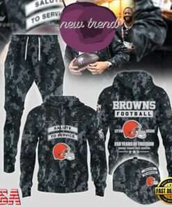 Cleveland Browns Salute To Service 250 Years Of Freedom Camo Hoodie, Viral 3D Graphic Tee Cleveland Browns Salute TO Service 250 Years OF Freedom Camo Hoodie
