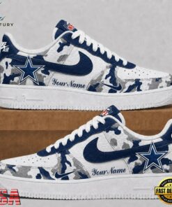 Dallas Cowboys NFL Team Camo Air Force 1 Shoes Sneakers, NFL Fan AF1 Shoes Dallas Cowboys Nfl Team Camo Air Force 1 Shoes Sneakers