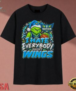 Dallas Wings I Hate Everybody Except Wings Grinch Christmas T Shirt, Trendy 2D Print Shirt Dallas Wings I Hate Everybody Except Wings Grinch Christmas T Shirt