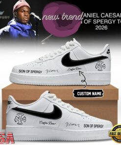 Daniel Caesar Son of Spergy Tour 2026 White Limited Edition Air Force 1 Shoes, Music Lover AF1 Shoes Daniel Caesar Son OF Spergy Tour 2026 White Limited Edition Air Force 1 Shoes