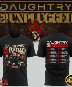Daughtry 20 Years Unplugged Tour 2026 Rock Music Concert Black T Shirt, Trending Music 3D Tee Daughtry 20 Years Unplugged Tour 2026 Rock Music Concert Black T Shirt