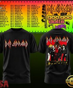 Def Leppard & Goo Goo Dolls Tour 2027 Graphic Black T Shirt, Trending Music 3D Tee Def Leppard Goo Goo Dolls Tour 2027 Graphic Black T Shirt