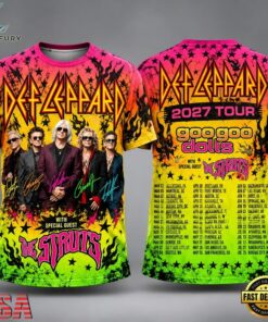 Def Leppard Goo Goo Dolls Tour 3D Shirt, Trending Music 3D Tee Def Leppard Goo Goo Dolls Tour 3D Shirt
