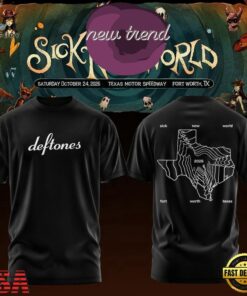 Deftones Sick New World Texas 2026 Black 3D Shirt, Trending Music 3D Tee Deftones Sick New World Texas 2026 Black 3D Shirt