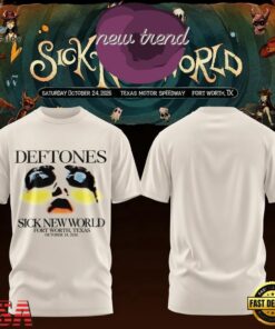 Deftones Sick New World Texas 2026 Graphic T Shirt, Trending Music 3D Tee Deftones Sick New World Texas 2026 Graphic T Shirt