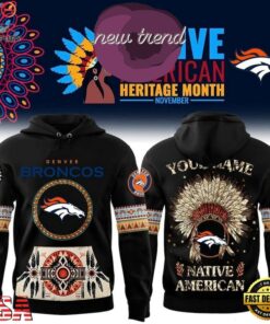 Denver Broncos Native American Heritage Month Custom Name Hoodie, Viral 3D Graphic Tee Denver Broncos Native American Heritage Month Custom Name Hoodie
