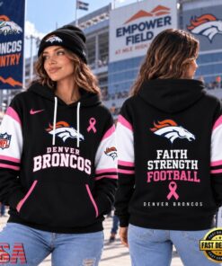 Denver Broncos NFL Breast Cancer Awareness Hoodie, Faith Strength Football 3D Shirt, Sports Fans 3D Shirt Denver Broncos Nfl Breast Cancer Awareness Hoodie Faith Strength Football 3D Shirt