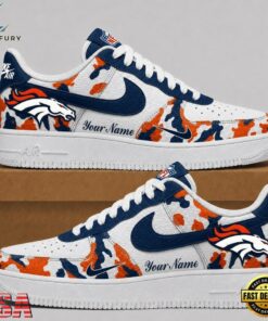 Denver Broncos NFL Team Camo Air Force 1 Shoes Sneakers, NFL Fan AF1 Shoes Denver Broncos Nfl Team Camo Air Force 1 Shoes Sneakers