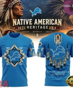 Detroit Lions Native American Heritage 2026 T Shirt, Viral 3D Graphic Tee Detroit Lions Native American Heritage 2026 T Shirt