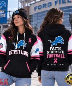 Detroit Lions NFL Breast Cancer Awareness Hoodie, Faith Strength Football 3D Shirt, Sports Fans 3D Shirt Detroit Lions Nfl Breast Cancer Awareness Hoodie Faith Strength Football 3D Shirt
