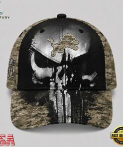 Detroit Lions NFL Halloween Military Skull Camo Classic Cap, Football Limited Edition Cap Detroit Lions Nfl Halloween Military Skull Camo Classic Cap