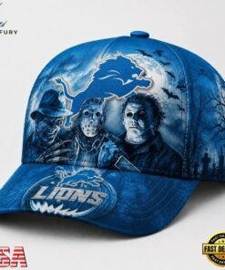 Detroit Lions NFL Horror Night Halloween 2026 Design Classic Cap, Football Limited Edition Cap Detroit Lions Nfl Horror Night Halloween 2026 Design Classic Cap