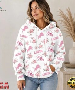 Detroit Lions NFL Pink Floral Team Pride Hoodie Shirt, Sports Fans 3D Shirt Detroit Lions Nfl Pink Floral Team Pride Hoodie Shirt