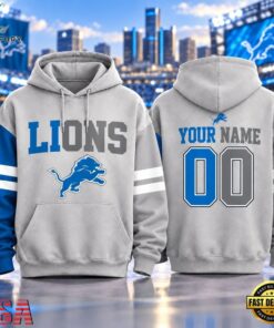 Detroit Lions NFL Two Tone Colorblock Varsity Hoodie, Sports Fans 3D Shirt Detroit Lions Nfl Two Tone Colorblock Varsity Hoodie