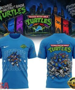 Detroit Lions x Teenage Mutant Ninja Turtles 2026 Graphic T Shirt, Trending Music 3D Tee Detroit Lions X Teenage Mutant Ninja Turtles 2026 Graphic T Shirt