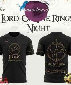 Detroit Lions x The Lord of the Rings 2026 Special New Black T Shirt, Viral 3D Graphic Tee Detroit Lions X The Lord OF The Rings 2026 Special New Black T Shirt
