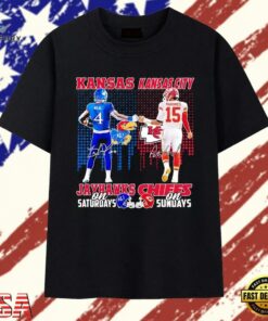 Devin Neal Kansas Jayhawks and Patrick Mahomes Kansas City Chiefs Signature T Shirt, Trendy 2D Print Shirt Devin Neal Kansas Jayhawks And Patrick Mahomes Kansas City Chiefs Signature T Shirt