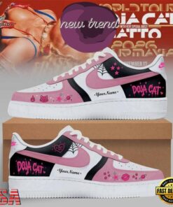 Doja Cat Tour Ma Vie World Tour 2026 Limited Edition Pink Air Force 1 Shoes Sneakers, Music Lover AF1 Shoes Doja Cat Tour MA Vie World Tour 2026 Limited Edition Pink Air Force 1 Shoes Sneakers