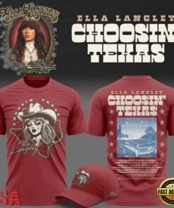 ELLA LANGLEY Choosin’ Texas The Dandelion Tour 2026 Red T Shirt, Trending Music 3D Tee Ella Langley Choosin Texas The Dandelion Tour 2026 Red T Shirt