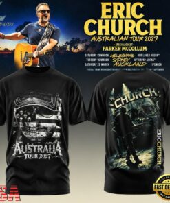 Eric Church Australian Tour 2027 T Shirt, Trending Music 3D Tee Eric Church Australian Tour 2027 T Shirt