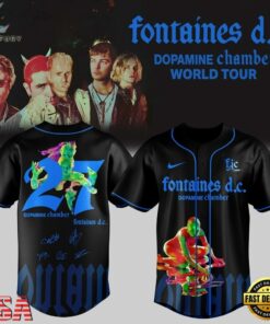 Fontaines D.C Dopamine Chamber Tour Signed 2026 Limited Edition Baseball Jersey, Music Artist Baseball Jersey Fontaines D C Dopamine Chamber Tour Signed 2026 Limited Edition Baseball Jersey