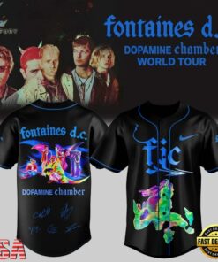 Fontaines D.C Dopamine Chamber Tour Signed Baseball Jersey, Music Artist Baseball Jersey Fontaines D C Dopamine Chamber Tour Signed Baseball Jersey
