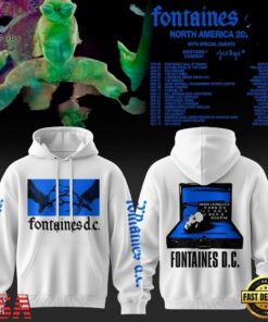 Fontaines D.C. North America 2027 Tour White Hoodie, Trending Music 3D Tee Fontaines D C North America 2027 Tour White Hoodie