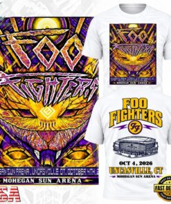 Foo Fighters Mohegan Sun Arena Uncasville CT 2026 White T Shirt, Trending Music 3D Tee Foo Fighters Mohegan Sun Arena Uncasville CT 2026 White T Shirt
