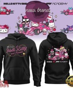 Formula 1 x Hello Kitty and Friends F1 Las Vegas 2026 Graphic Black Hoodie, Viral 3D Graphic Tee Formula 1 X Hello Kitty And Friends F1 Las Vegas 2026 Graphic Black Hoodie