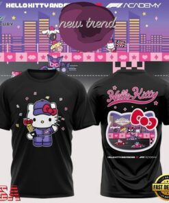 Formula 1 x Hello Kitty and Friends F1 Las Vegas 2026 Graphic Black T Shirt, Viral 3D Graphic Tee Formula 1 X Hello Kitty And Friends F1 Las Vegas 2026 Graphic Black T Shirt