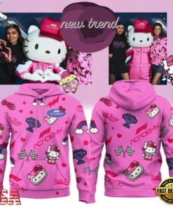 Formula 1 x Hello Kitty and Friends F1 Las Vegas 2026 Graphic Pink Hoodie, Viral 3D Graphic Tee Formula 1 X Hello Kitty And Friends F1 Las Vegas 2026 Graphic Pink Hoodie