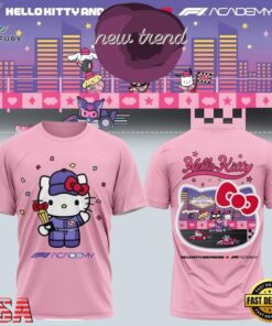 Formula 1 x Hello Kitty and Friends F1 Las Vegas 2026 Graphic Pink T Shirt, Viral 3D Graphic Tee Formula 1 X Hello Kitty And Friends F1 Las Vegas 2026 Graphic Pink T Shirt
