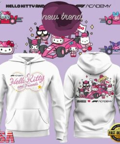 Formula 1 x Hello Kitty and Friends F1 Las Vegas 2026 Graphic White Hoodie, Viral 3D Graphic Tee Formula 1 X Hello Kitty And Friends F1 Las Vegas 2026 Graphic White Hoodie